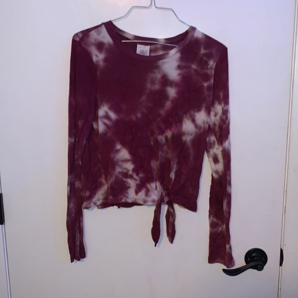 Self Esteem white and purple tie dye crop top. Size medium